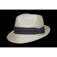 Sombrero de paja del cubo del vaquero del ocio del verano 2017 con la correa de la flexión (FS0001)